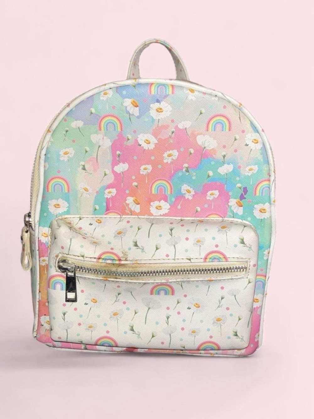 Pastel Rainbow Daisy Mini Backpack - Kids